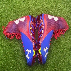 Under‎ Armour ClutchFit Highlight Football Cleats Mens 14 Red Blue 1257489-602